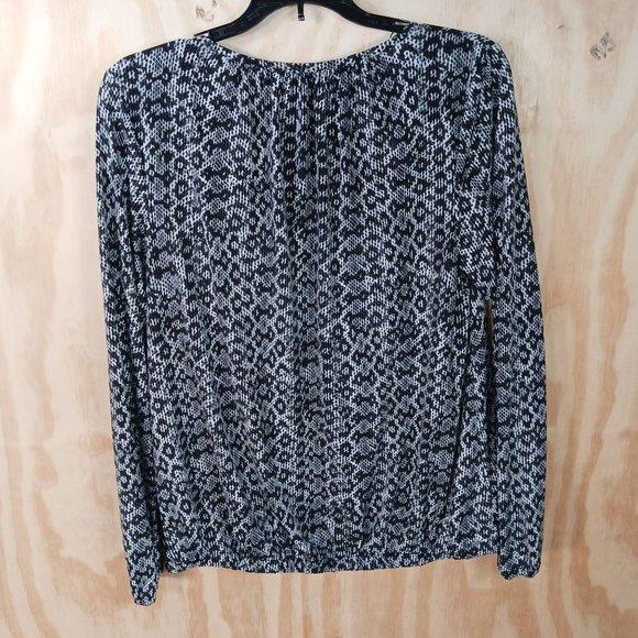 MICHAEL KORS WOMENS MEDIUM ANIMAL SNAKE SKIN PRINT BLUSE - Picture 9 of 11